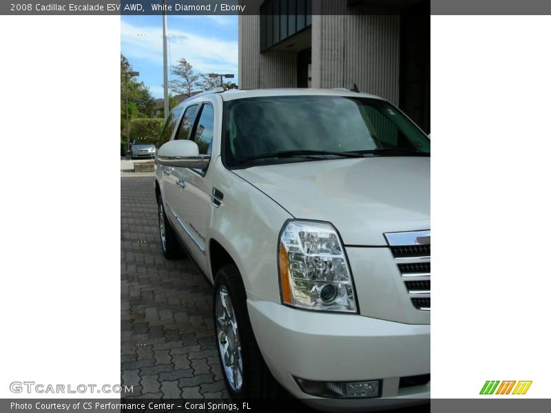 White Diamond / Ebony 2008 Cadillac Escalade ESV AWD