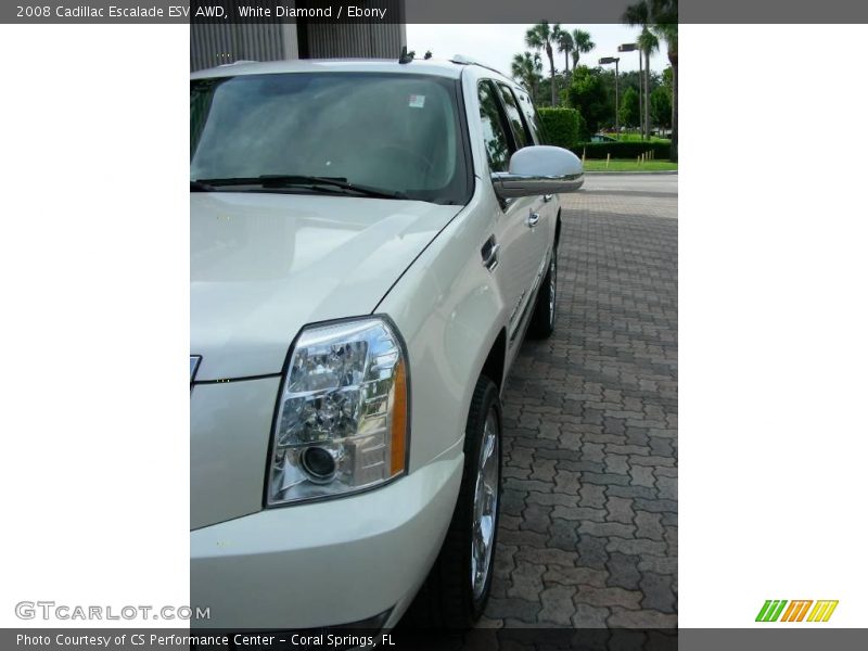 White Diamond / Ebony 2008 Cadillac Escalade ESV AWD