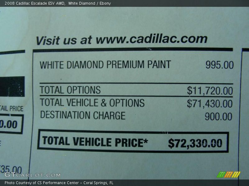 White Diamond / Ebony 2008 Cadillac Escalade ESV AWD