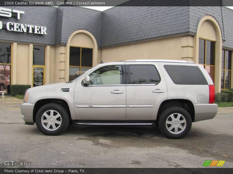 Gold Mist / Cocoa/Cashmere 2009 Cadillac Escalade AWD
