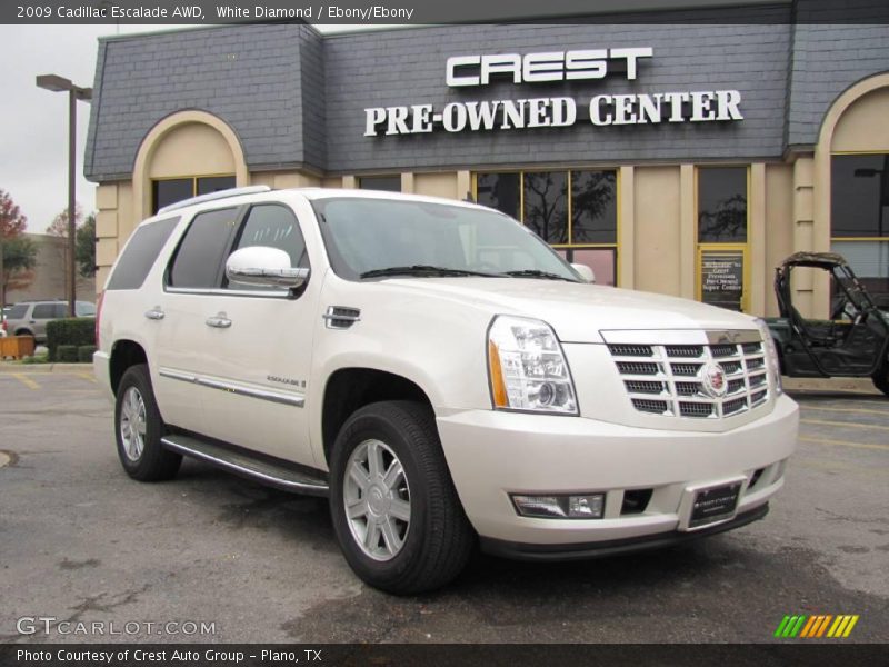 White Diamond / Ebony/Ebony 2009 Cadillac Escalade AWD