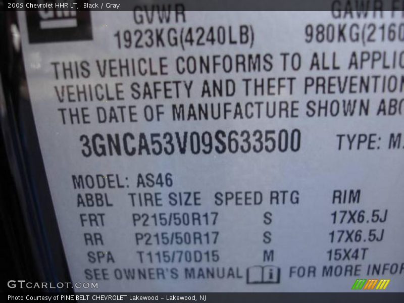Black / Gray 2009 Chevrolet HHR LT