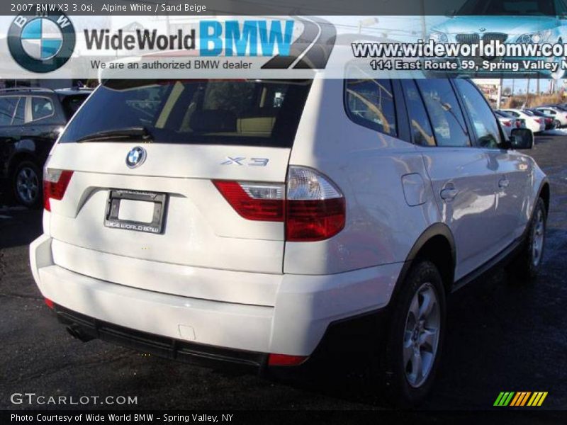 Alpine White / Sand Beige 2007 BMW X3 3.0si