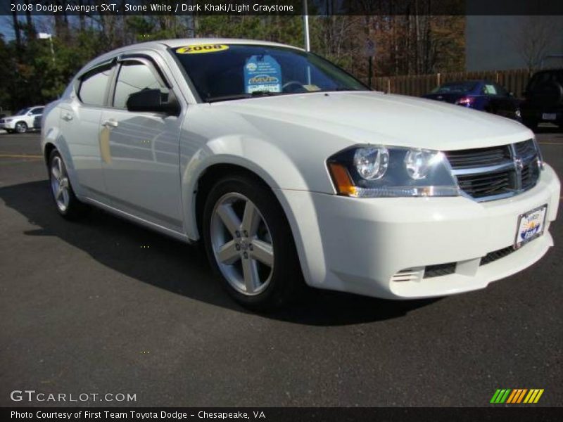 Stone White / Dark Khaki/Light Graystone 2008 Dodge Avenger SXT