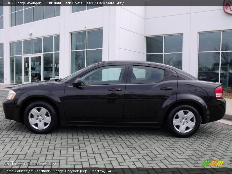 Brilliant Black Crystal Pearl / Dark Slate Gray 2009 Dodge Avenger SE