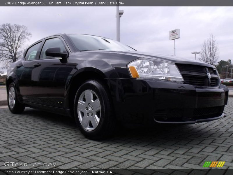 Brilliant Black Crystal Pearl / Dark Slate Gray 2009 Dodge Avenger SE