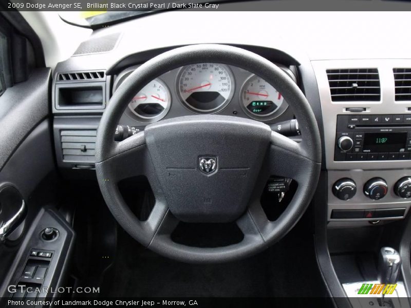 Brilliant Black Crystal Pearl / Dark Slate Gray 2009 Dodge Avenger SE