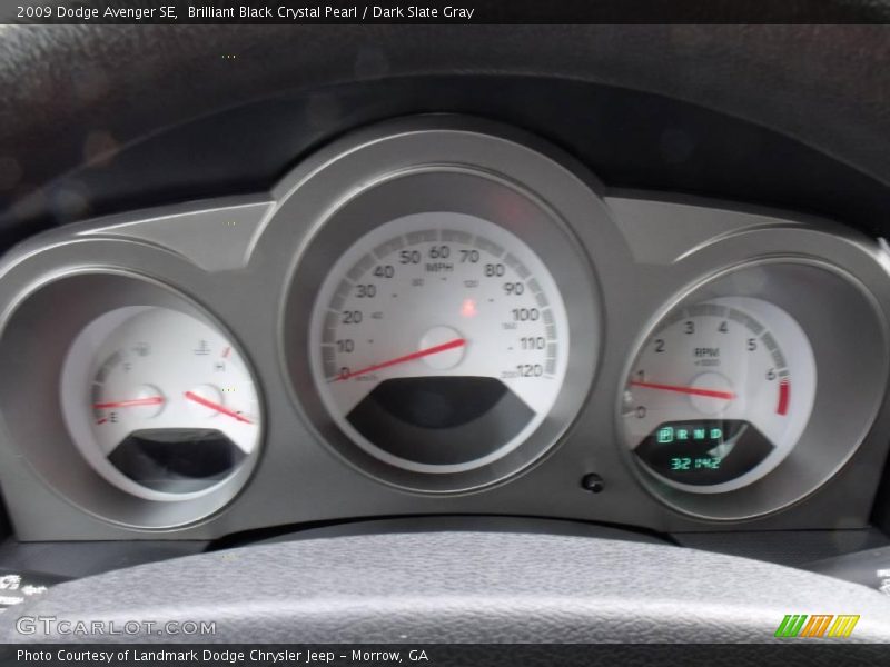 Brilliant Black Crystal Pearl / Dark Slate Gray 2009 Dodge Avenger SE