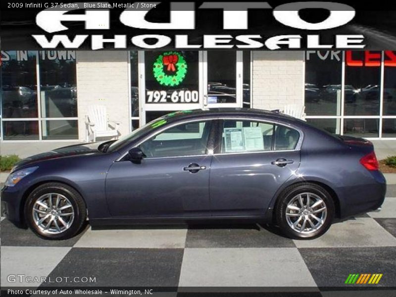 Blue Slate Metallic / Stone 2009 Infiniti G 37 Sedan