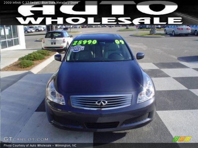 Blue Slate Metallic / Stone 2009 Infiniti G 37 Sedan