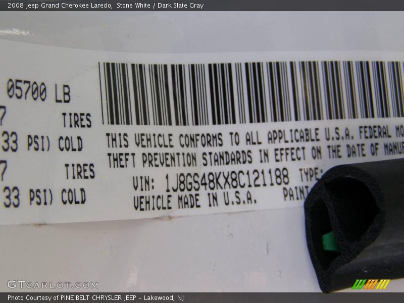 Stone White / Dark Slate Gray 2008 Jeep Grand Cherokee Laredo