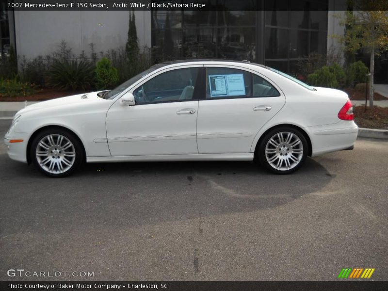 Arctic White / Black/Sahara Beige 2007 Mercedes-Benz E 350 Sedan