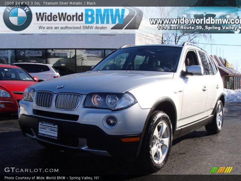 Titanium Silver Metallic / Black 2008 BMW X3 3.0si