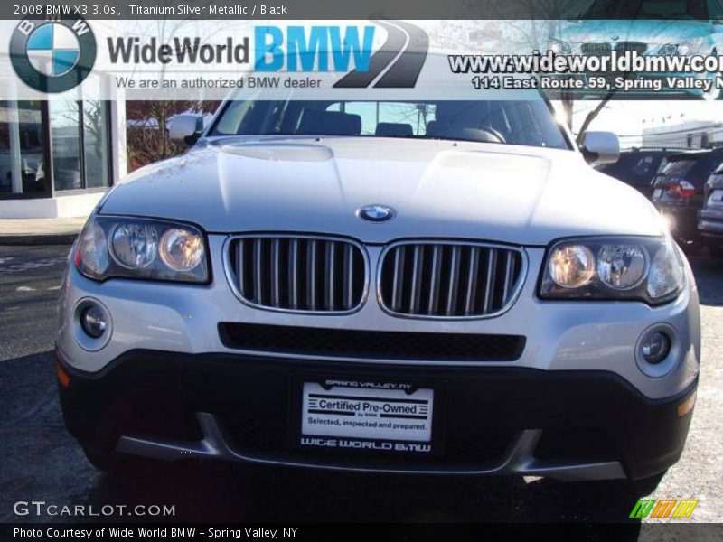 Titanium Silver Metallic / Black 2008 BMW X3 3.0si