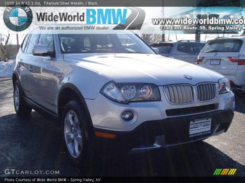 Titanium Silver Metallic / Black 2008 BMW X3 3.0si