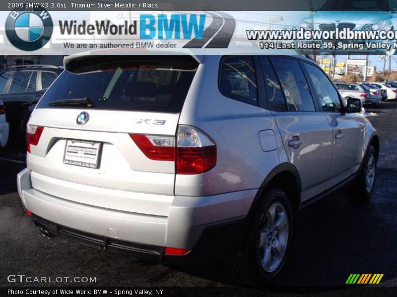 Titanium Silver Metallic / Black 2008 BMW X3 3.0si