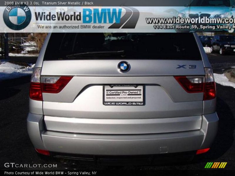Titanium Silver Metallic / Black 2008 BMW X3 3.0si