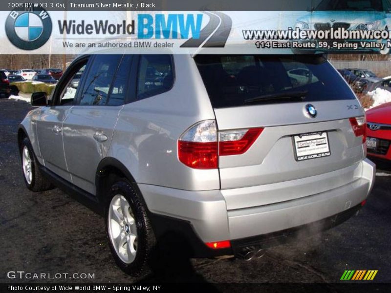 Titanium Silver Metallic / Black 2008 BMW X3 3.0si