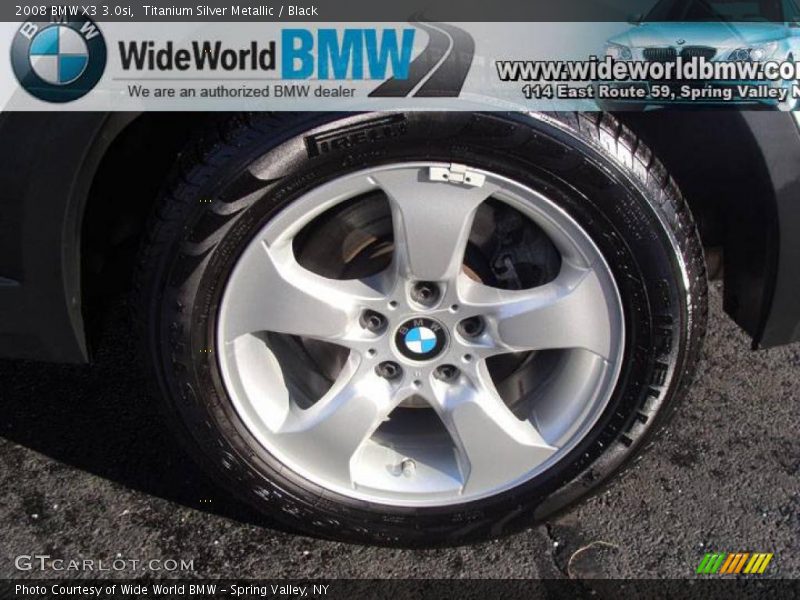 Titanium Silver Metallic / Black 2008 BMW X3 3.0si