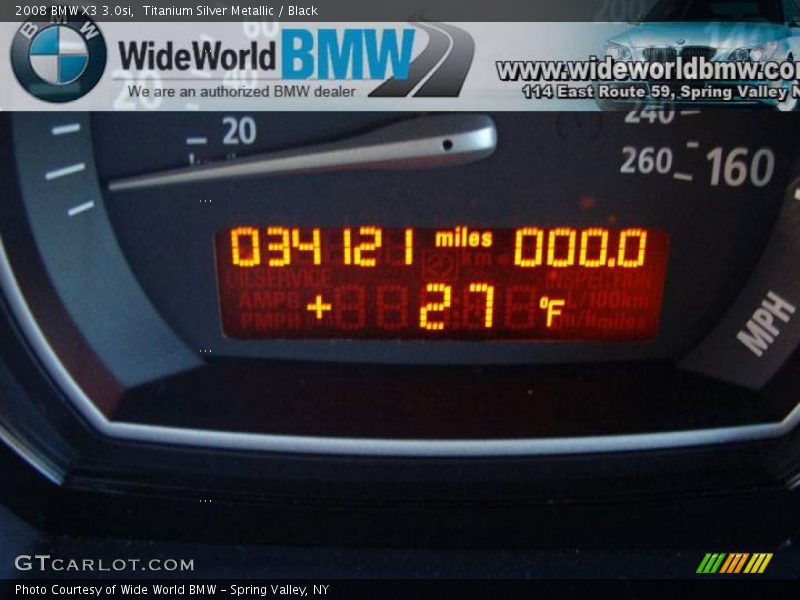 Titanium Silver Metallic / Black 2008 BMW X3 3.0si