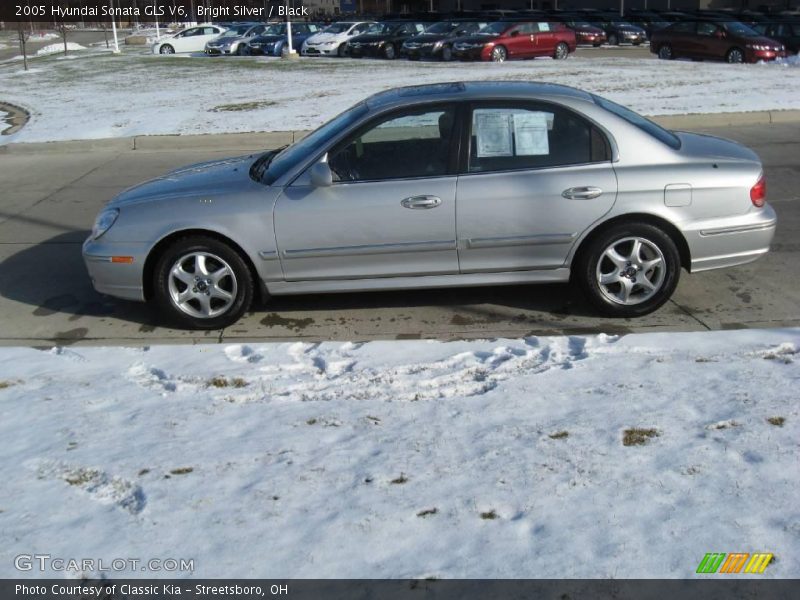 Bright Silver / Black 2005 Hyundai Sonata GLS V6