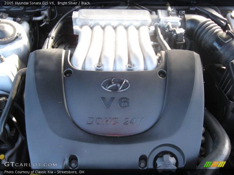 Bright Silver / Black 2005 Hyundai Sonata GLS V6
