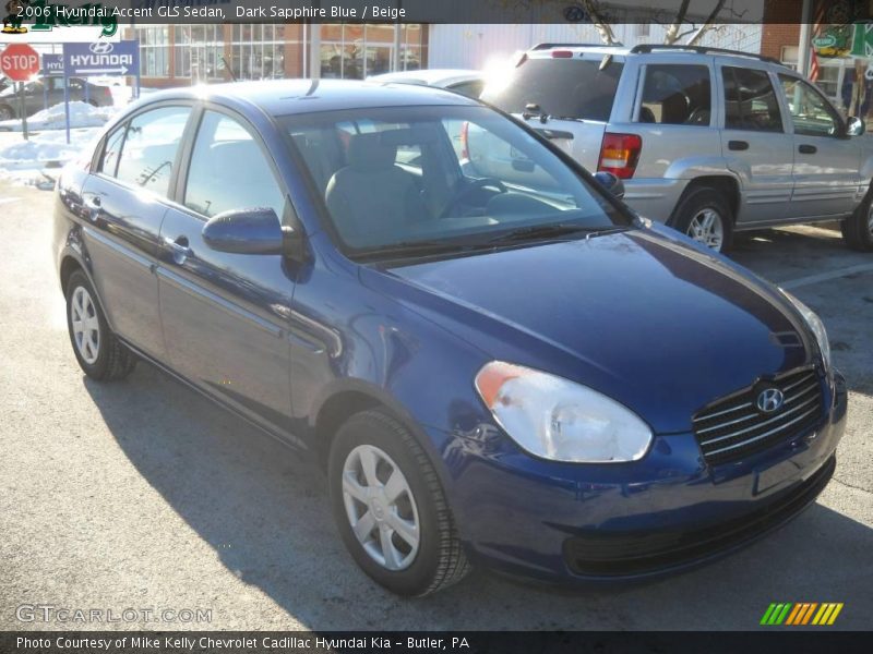 Dark Sapphire Blue / Beige 2006 Hyundai Accent GLS Sedan