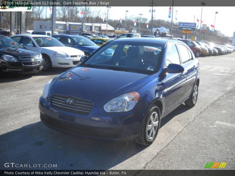 Dark Sapphire Blue / Beige 2006 Hyundai Accent GLS Sedan