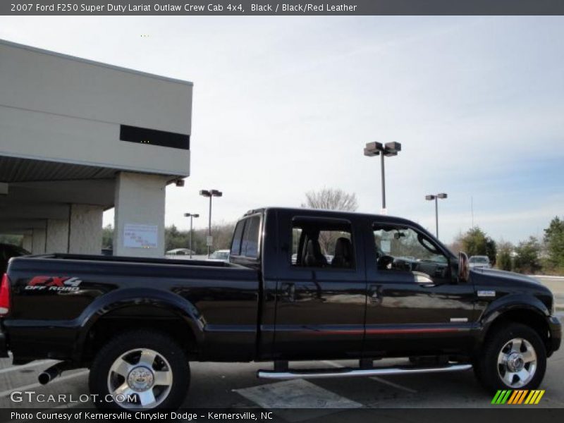 Black / Black/Red Leather 2007 Ford F250 Super Duty Lariat Outlaw Crew Cab 4x4