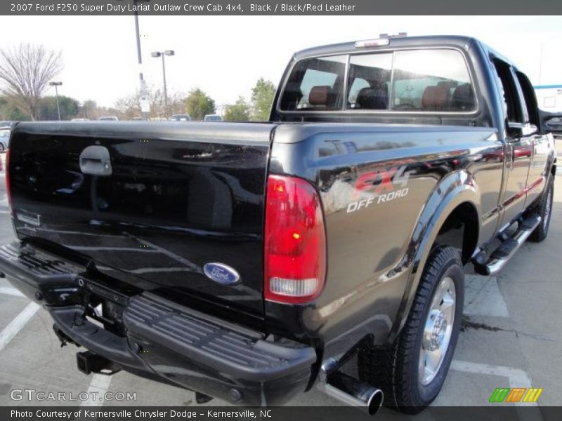 Black / Black/Red Leather 2007 Ford F250 Super Duty Lariat Outlaw Crew Cab 4x4