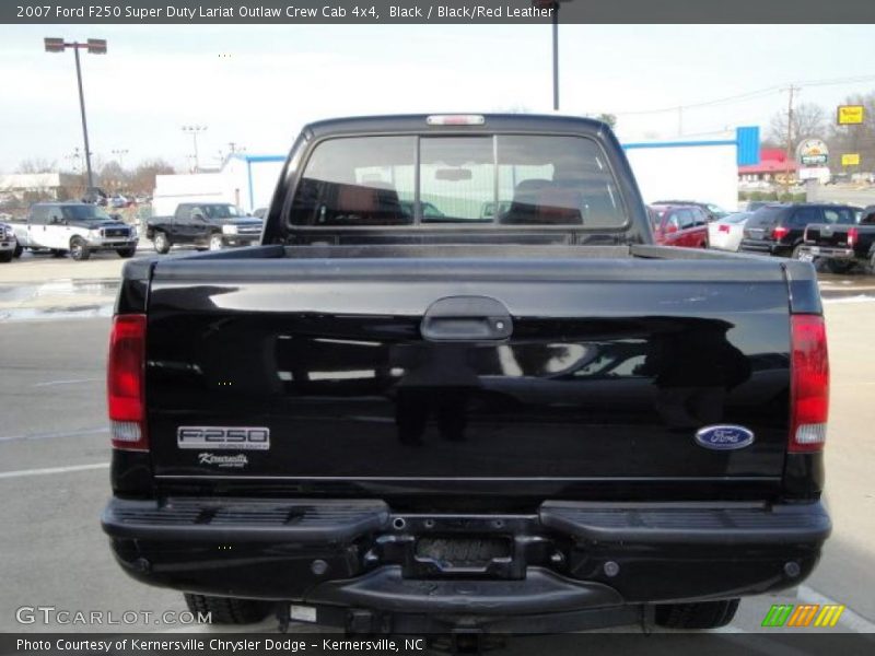 Black / Black/Red Leather 2007 Ford F250 Super Duty Lariat Outlaw Crew Cab 4x4