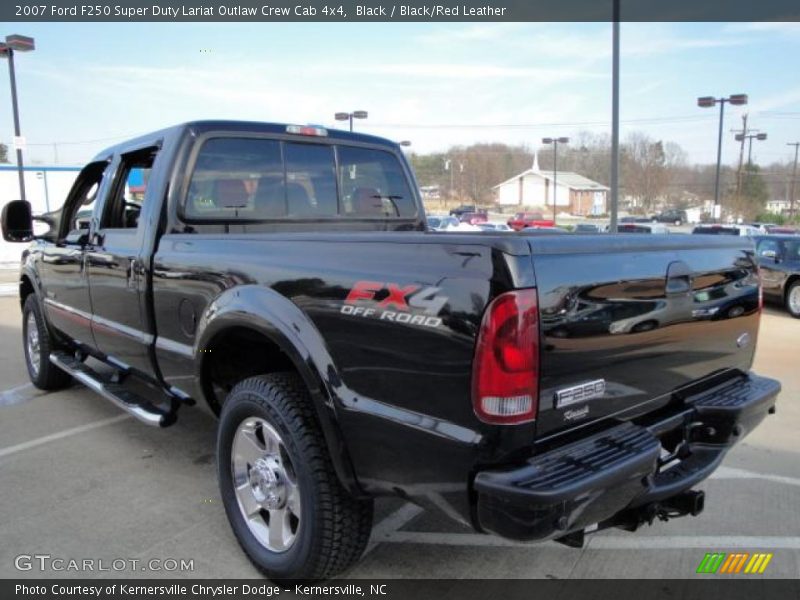 Black / Black/Red Leather 2007 Ford F250 Super Duty Lariat Outlaw Crew Cab 4x4