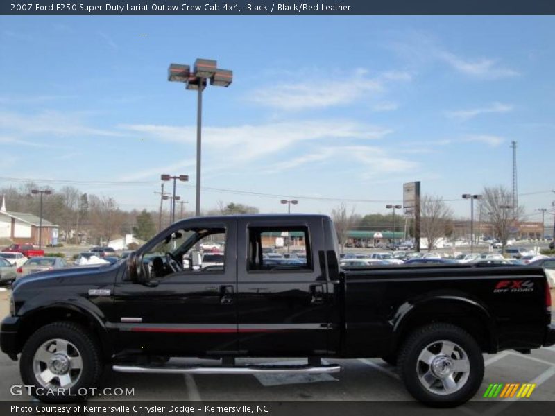 Black / Black/Red Leather 2007 Ford F250 Super Duty Lariat Outlaw Crew Cab 4x4