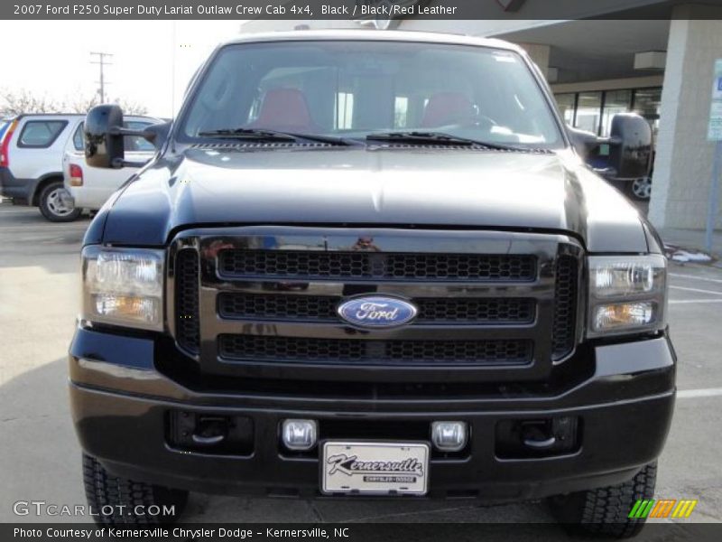 Black / Black/Red Leather 2007 Ford F250 Super Duty Lariat Outlaw Crew Cab 4x4