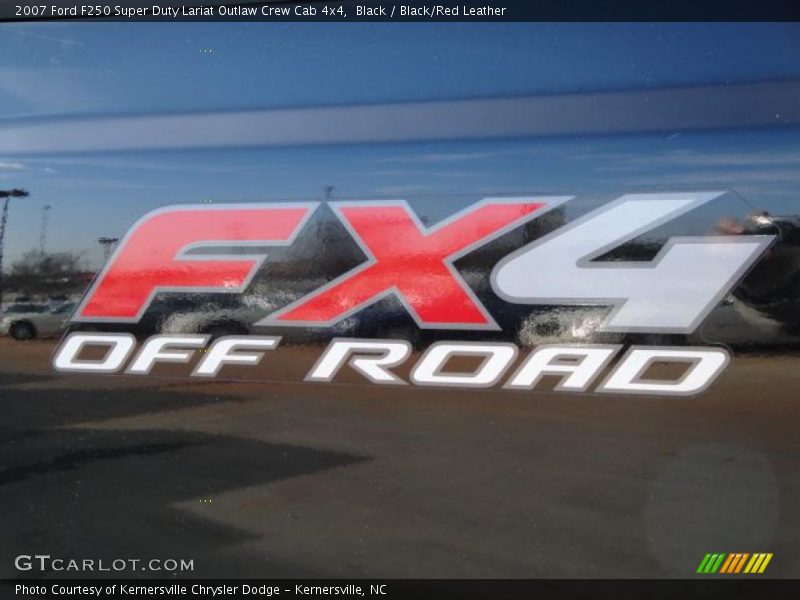 Black / Black/Red Leather 2007 Ford F250 Super Duty Lariat Outlaw Crew Cab 4x4