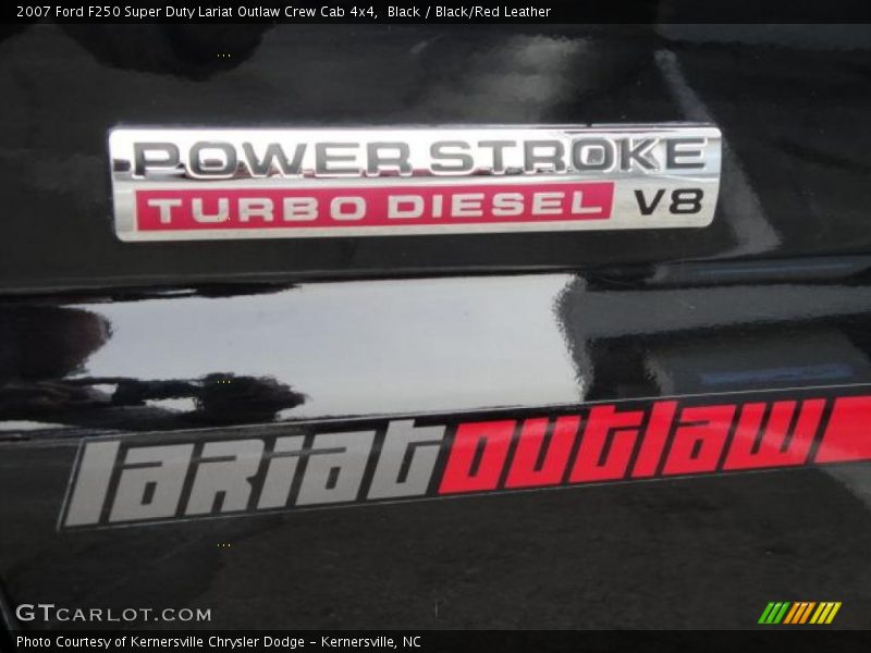 Black / Black/Red Leather 2007 Ford F250 Super Duty Lariat Outlaw Crew Cab 4x4