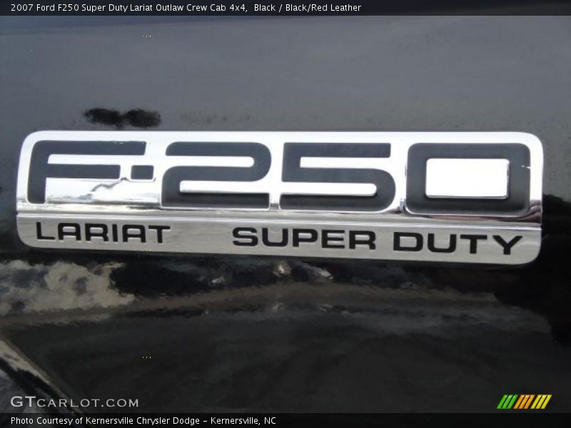 Black / Black/Red Leather 2007 Ford F250 Super Duty Lariat Outlaw Crew Cab 4x4
