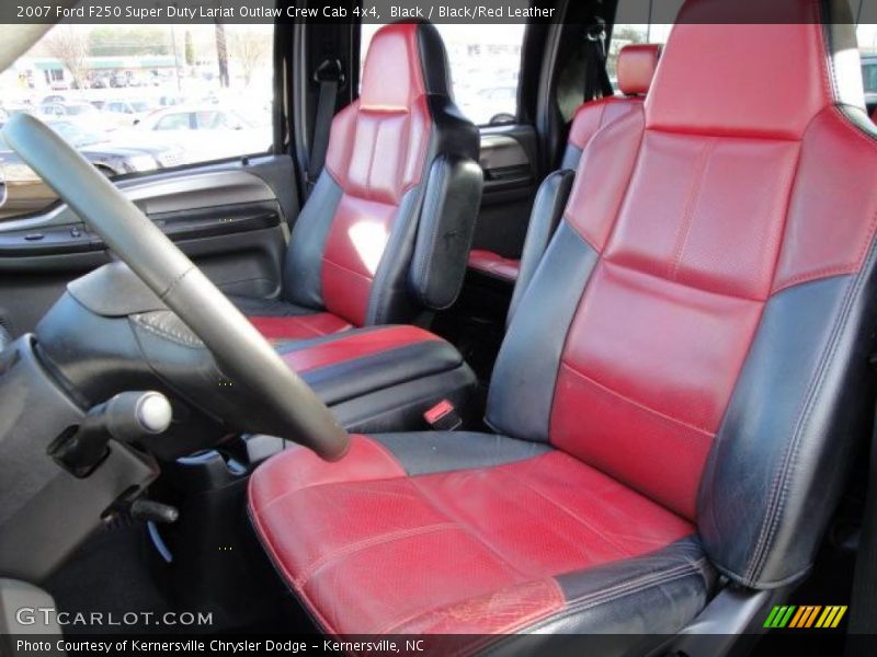 Black / Black/Red Leather 2007 Ford F250 Super Duty Lariat Outlaw Crew Cab 4x4