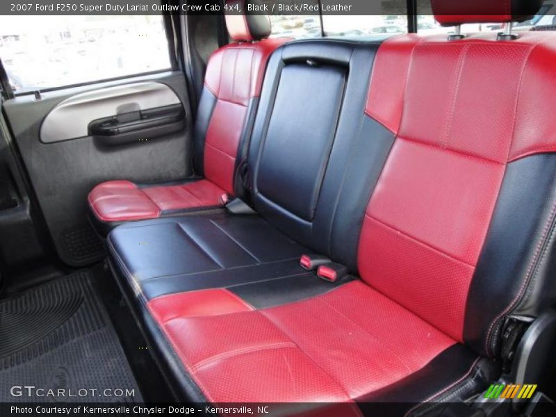 Black / Black/Red Leather 2007 Ford F250 Super Duty Lariat Outlaw Crew Cab 4x4
