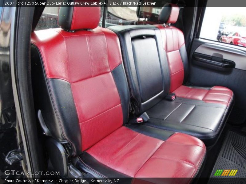Black / Black/Red Leather 2007 Ford F250 Super Duty Lariat Outlaw Crew Cab 4x4