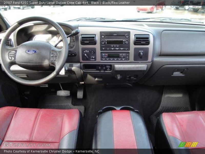 Black / Black/Red Leather 2007 Ford F250 Super Duty Lariat Outlaw Crew Cab 4x4