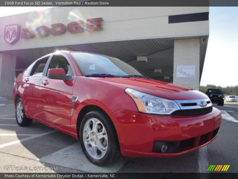 Vermillion Red / Medium Stone 2008 Ford Focus SES Sedan