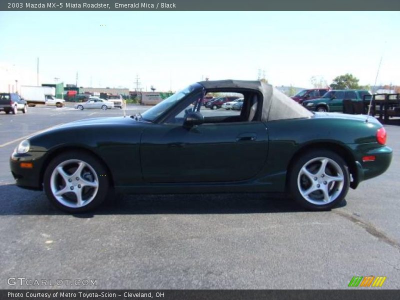 Emerald Mica / Black 2003 Mazda MX-5 Miata Roadster