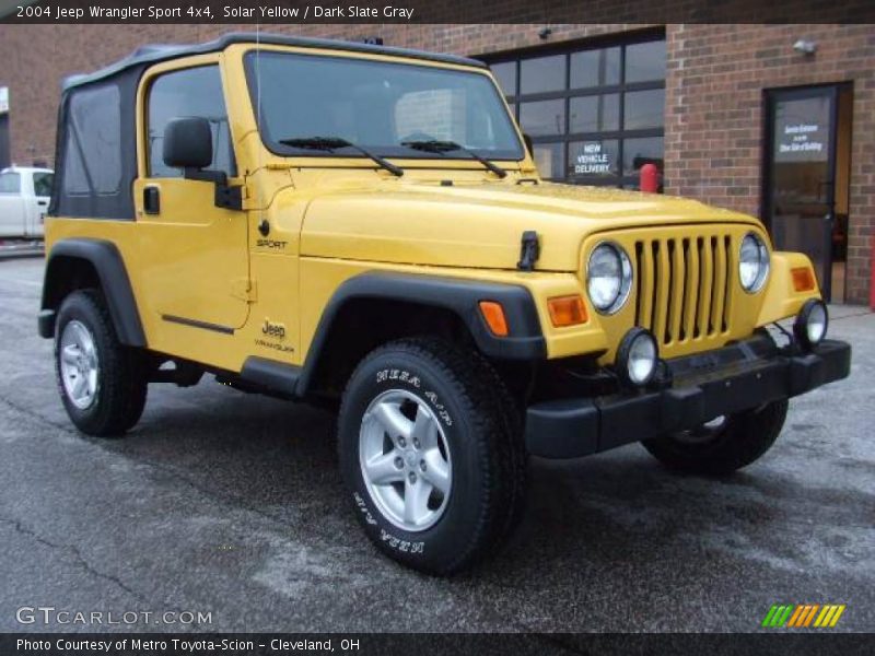 Solar Yellow / Dark Slate Gray 2004 Jeep Wrangler Sport 4x4