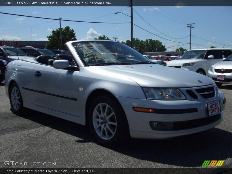 Silver Metallic / Charcoal Gray 2005 Saab 9-3 Arc Convertible