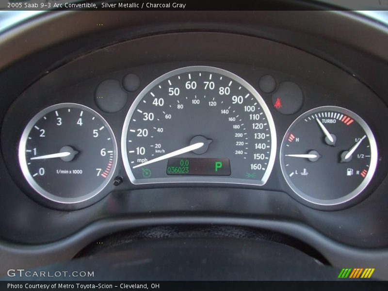 Silver Metallic / Charcoal Gray 2005 Saab 9-3 Arc Convertible