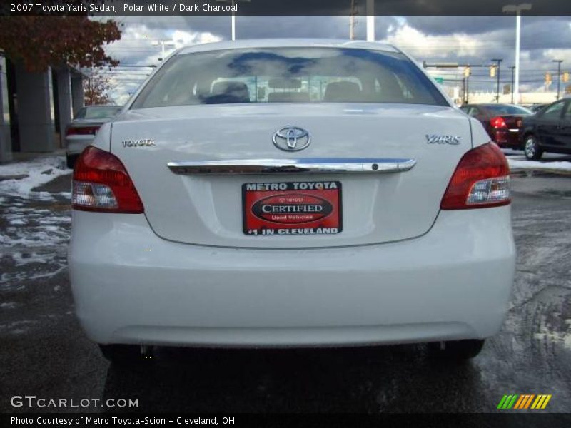 Polar White / Dark Charcoal 2007 Toyota Yaris Sedan