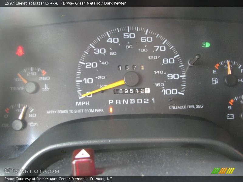 Fairway Green Metallic / Dark Pewter 1997 Chevrolet Blazer LS 4x4