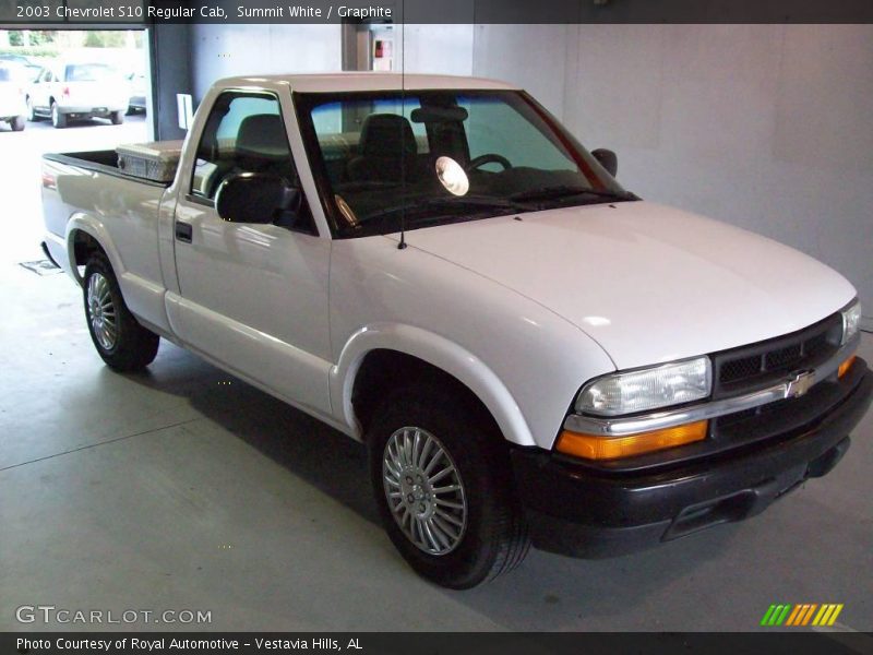 Summit White / Graphite 2003 Chevrolet S10 Regular Cab