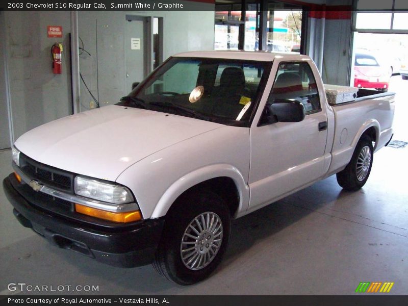 Summit White / Graphite 2003 Chevrolet S10 Regular Cab
